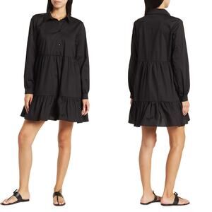 CENY Black Long Sleeve Shirtdress